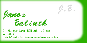 janos balinth business card