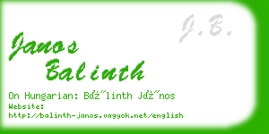 janos balinth business card